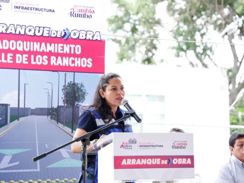 Inicia Lupita Cuautle obra de adoquinamiento en San Bernardino Tlaxcalancingo