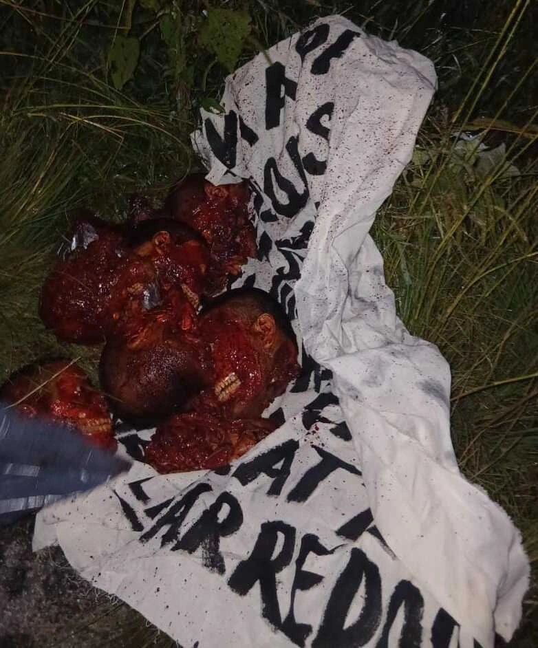 Las cabezas humanas abandonadas en los límites de Puebla y Tlaxcala tenían desprendimiento de piel.