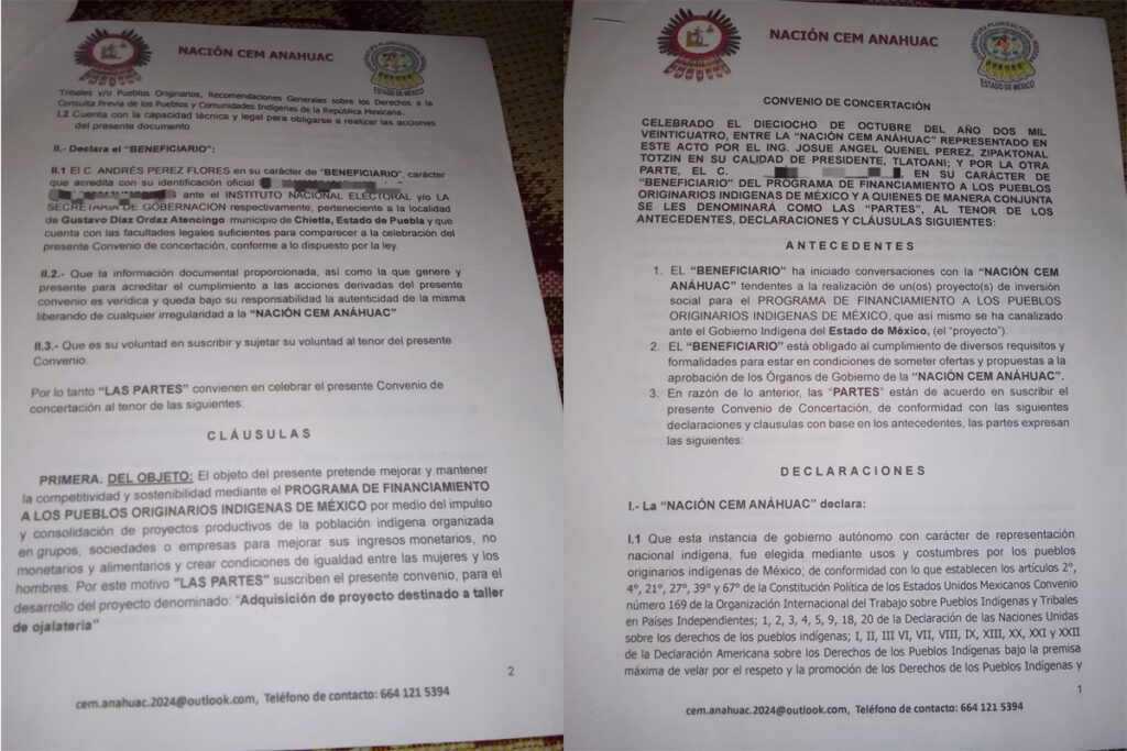 Documentos que les hizo firmar la gestora a los afectados.