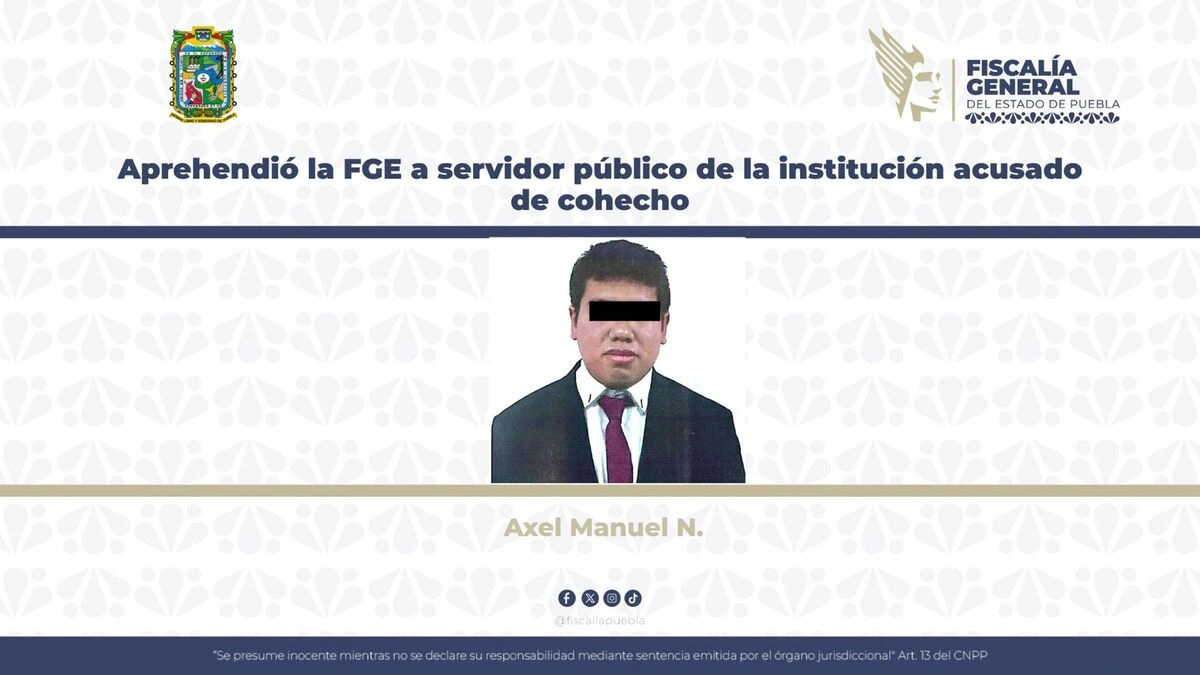 Detienen a agente del Ministerio Público en Puebla por pedir "mordida"