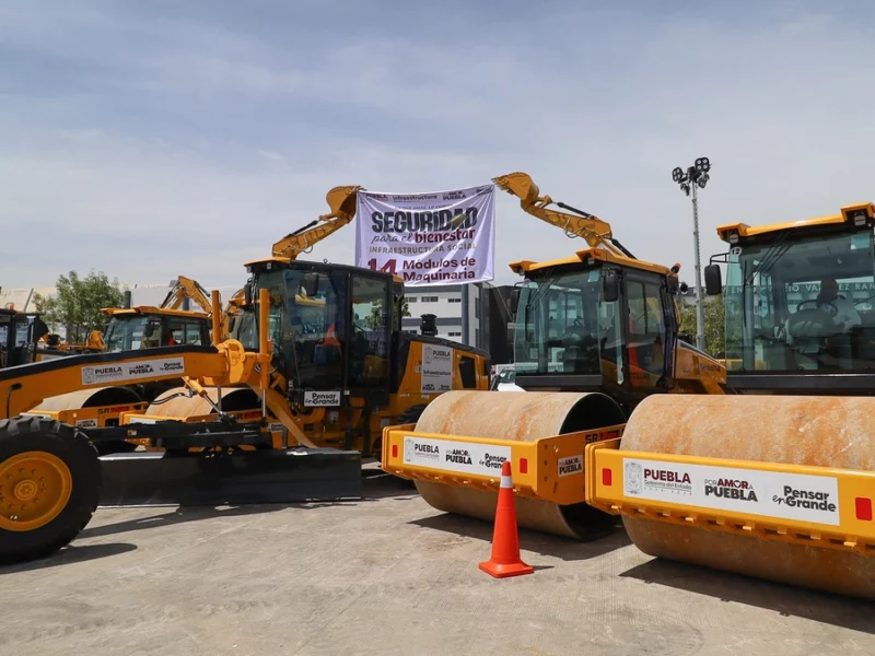 Avanzan 24 obras de infraestructura en Puebla gracias a los módulos de maquinaria 