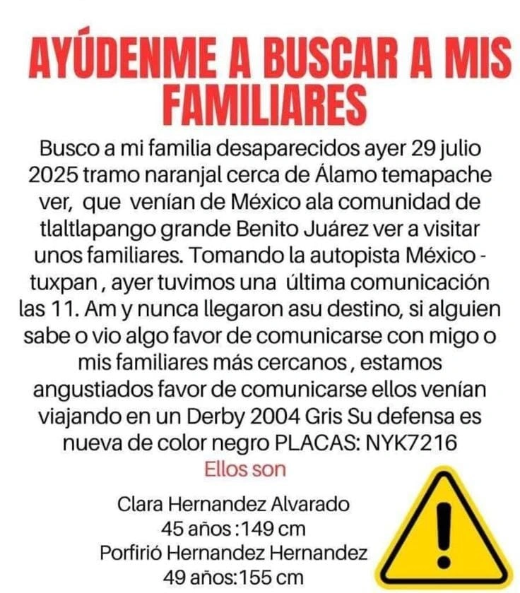 La pareja hallada muerta en el río de Pantepec iba a visitar a unos conocidos de Veracruz.
