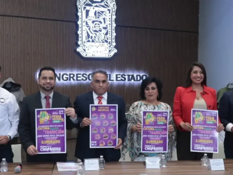 Autoridades de San Miguel Xoxtla presentan cartel oficial de la 33ª Feria de la Chamarra en el Congreso del Estado