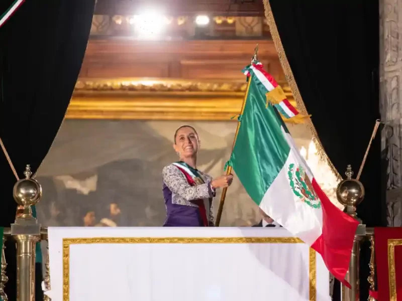 Claudia Sheinbaum en el Grito de Independencia de este 2025.