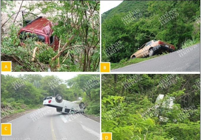 La carretera Las Palomas-Chinantla-Tecomatlán es foro rojo de accidentes.