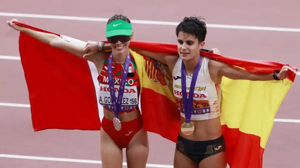 La mexicana Alegna González y la marchista española María Pérez.