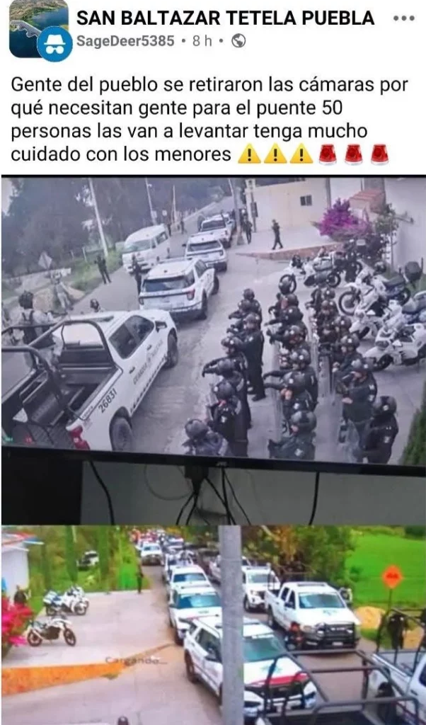 El retiro de cámaras ilegales en San Baltazar Tetela generó información falsa. 