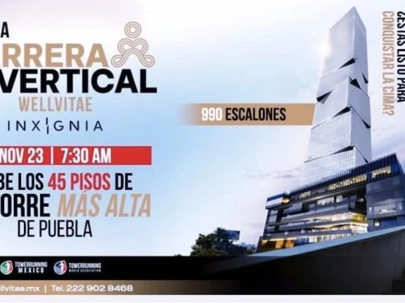 La primera Carrera Vertical te reta a subir la Torre Inxignia, la más alta de Puebla