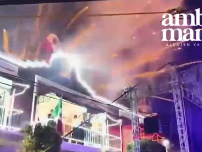Pirotecnia durante grito en Totimehuacan casi se sale de control