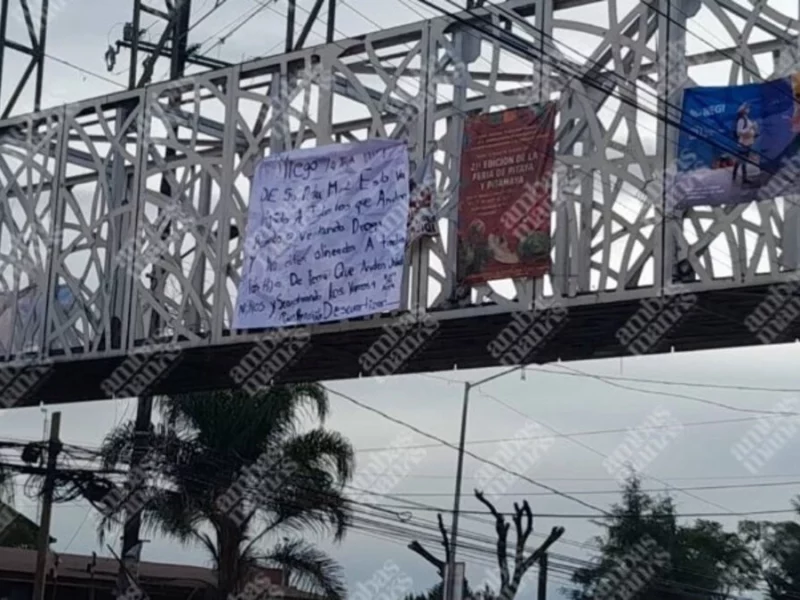 Ahora aparece narcomanta en Chachapa, Amozoc 