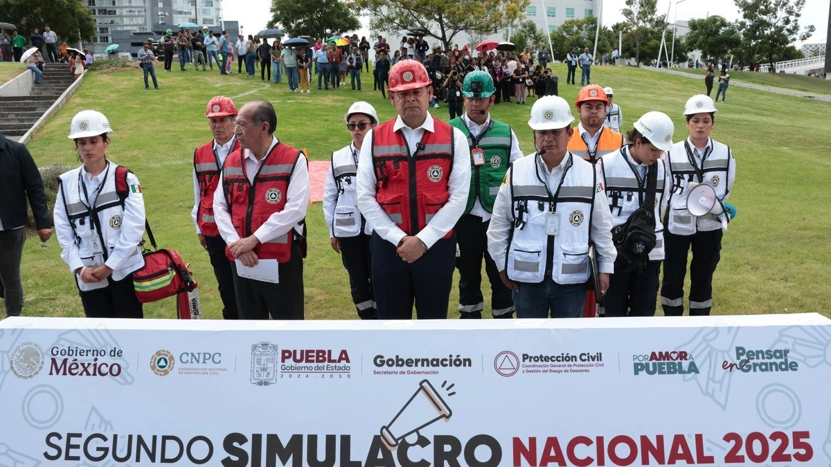 Más de 1.3 millones de personas en Puebla participaron en el Simulacro Nacional 2025