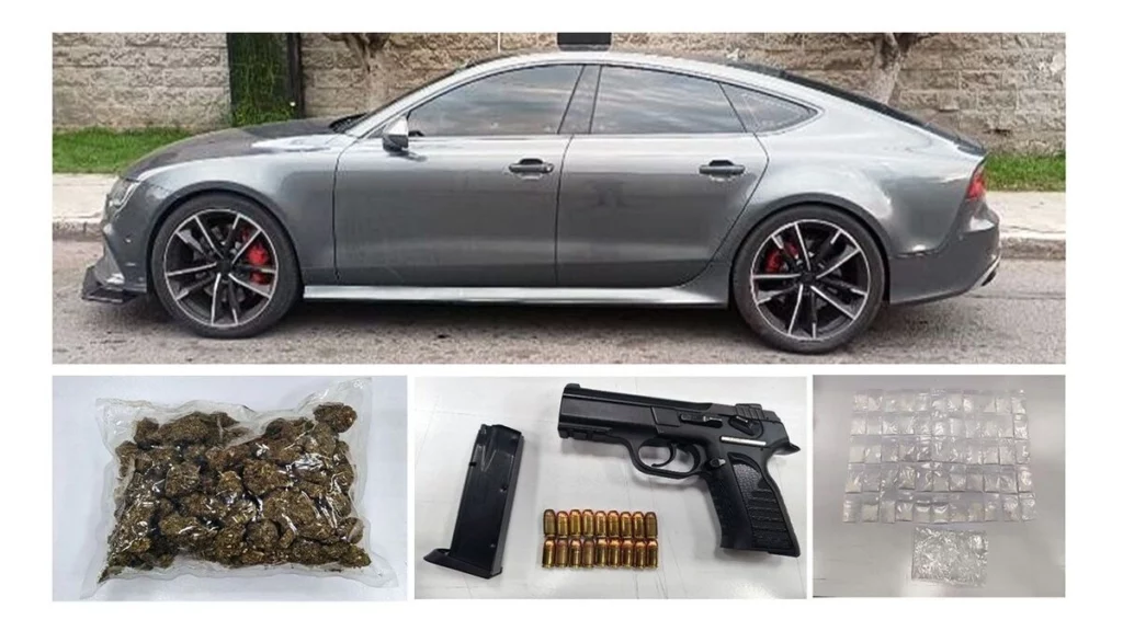 El líder de Los Toscano viajaba en un Audi cuando fue detenido.