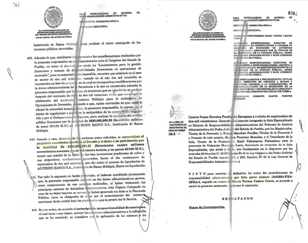 El procedo que determinó la multa contra Teresa Castro se por el caso Accendo inició en 2023.