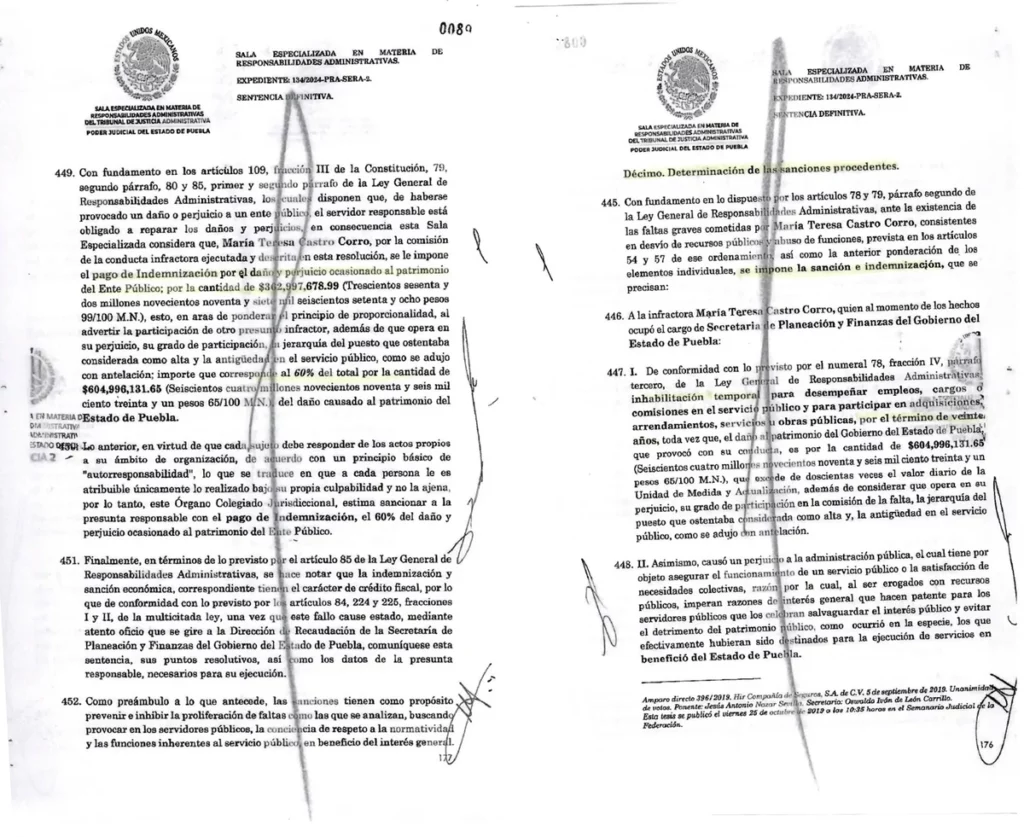 La multa contra Teresa Castro por el caso Accendo es de 362 mdp.