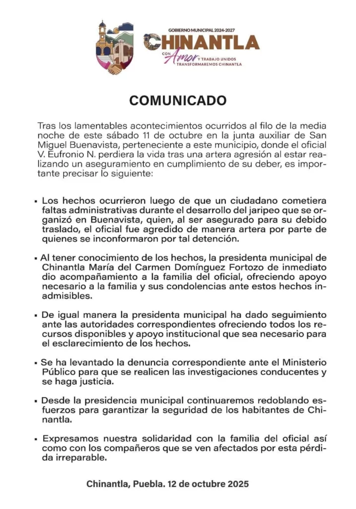 Un policía municipal de Chinantla fue asesinado a balazos mientras aseguraba a un hombre que cometió diversas faltas administrativas.