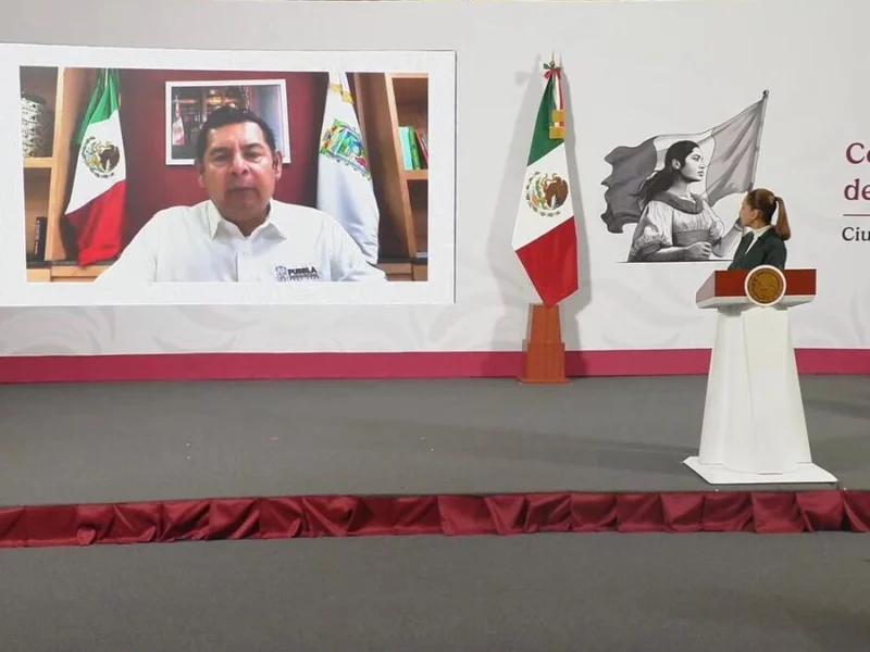 Aún hay 13 comunidades incomunicadas en Puebla por Jerry: Armenta en la “Mañanera” 