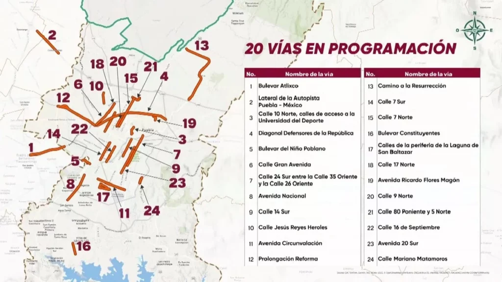 Durante esta temporada, rehabilitarán 24 vialidades en Puebla.