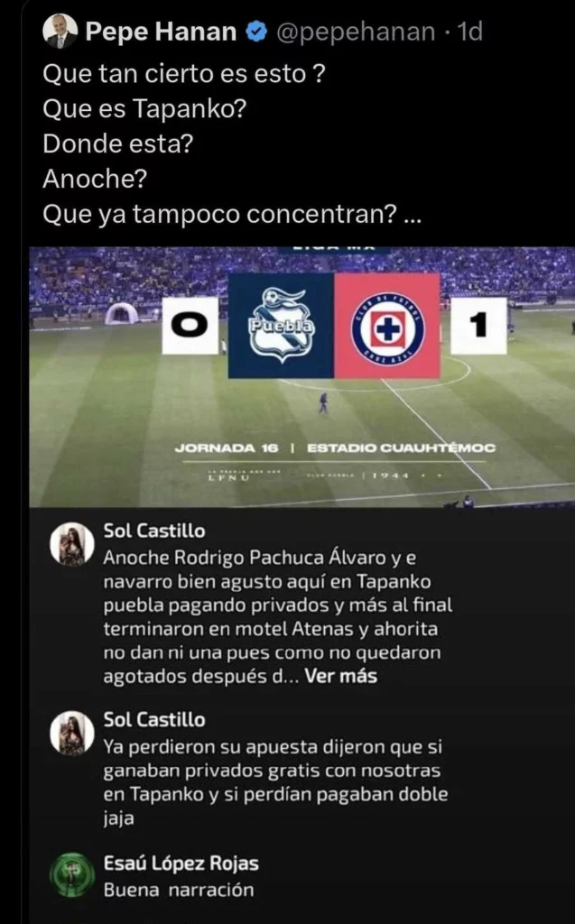 En su columna "Sodoma y Gomorra", Pepe Hanan exhibe a los jugadores del Puebla que pagan por scorts previo a partidos.