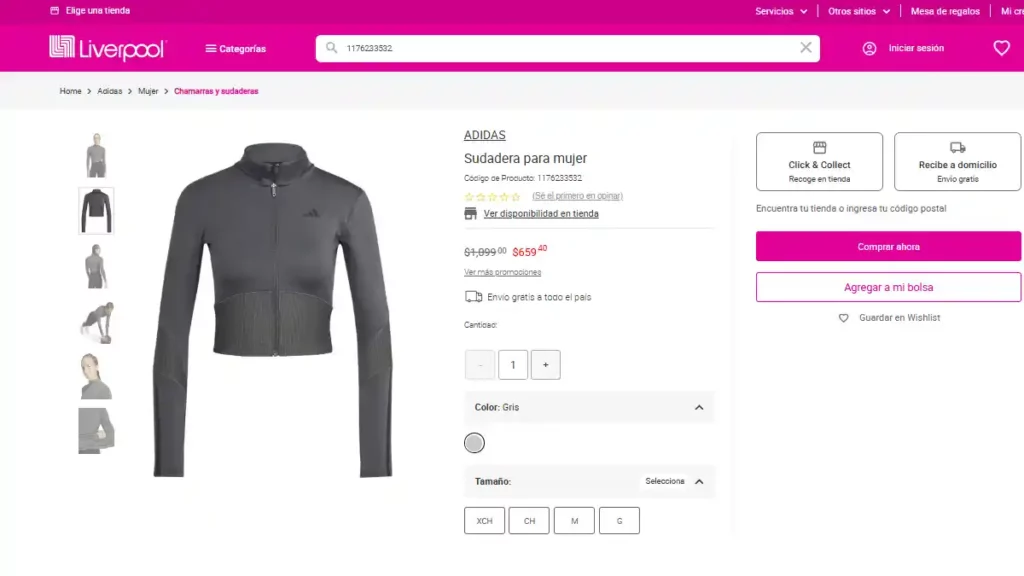 Sudadera para mujer de la marca Adidas.