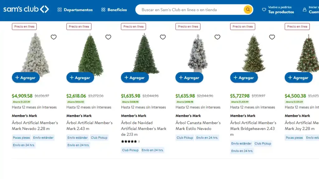 Precios de los árboles navideños que puedes encontrar en Sams.