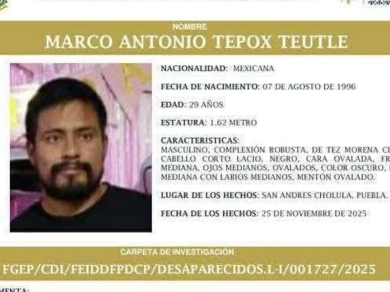 Encuentran sin vida a Marco Antonio, reportado como desaparecido en Cholula 