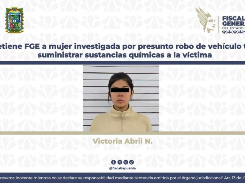 Ella es Victoria, quien operaba como “gotera” en Puebla para robar