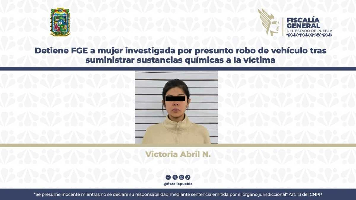 Ella es Victoria, quien operaba como “gotera” en Puebla para robar