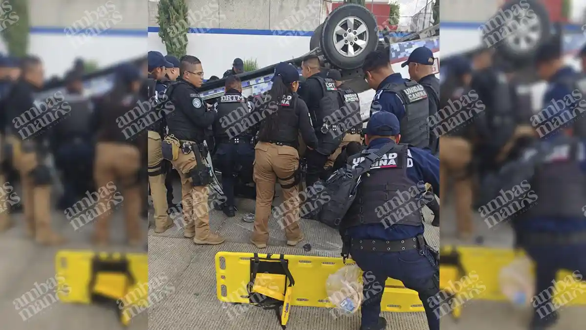 Tres policías de la SSC resultan lesionados durante curso de manejo.