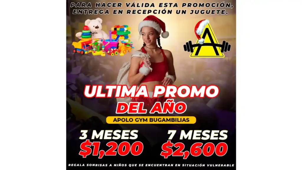 Promoción mensualidades de Apolo Gym, uno de los gimnasios populares en Puebla.