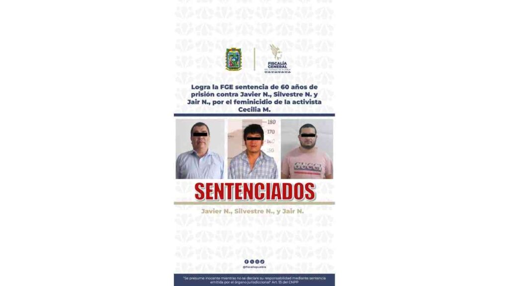 Sentenciados, feminicidio Cecilia M.