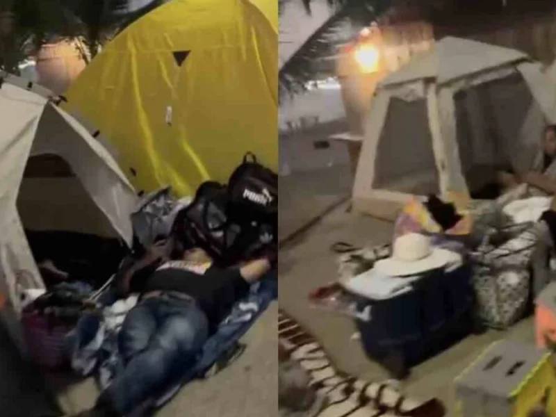 Familia poblana acampa en Acapulco para ahorrarse el hospedaje