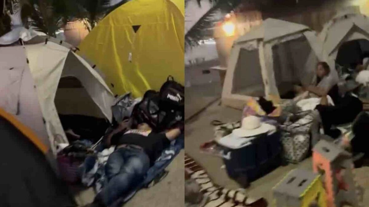 Familia poblana acampa en Acapulco para ahorrarse el hospedaje