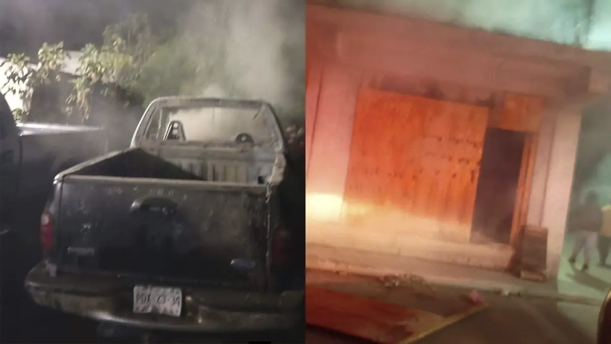 Queman camionetas en la casa del exalcalde de Palmar de Bravo, Adán Silva 