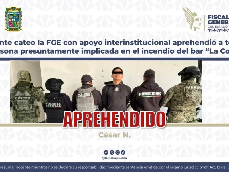 Cae el cuarto por el atentado al bar Lacoss; habrá más detenciones, advierte FGE