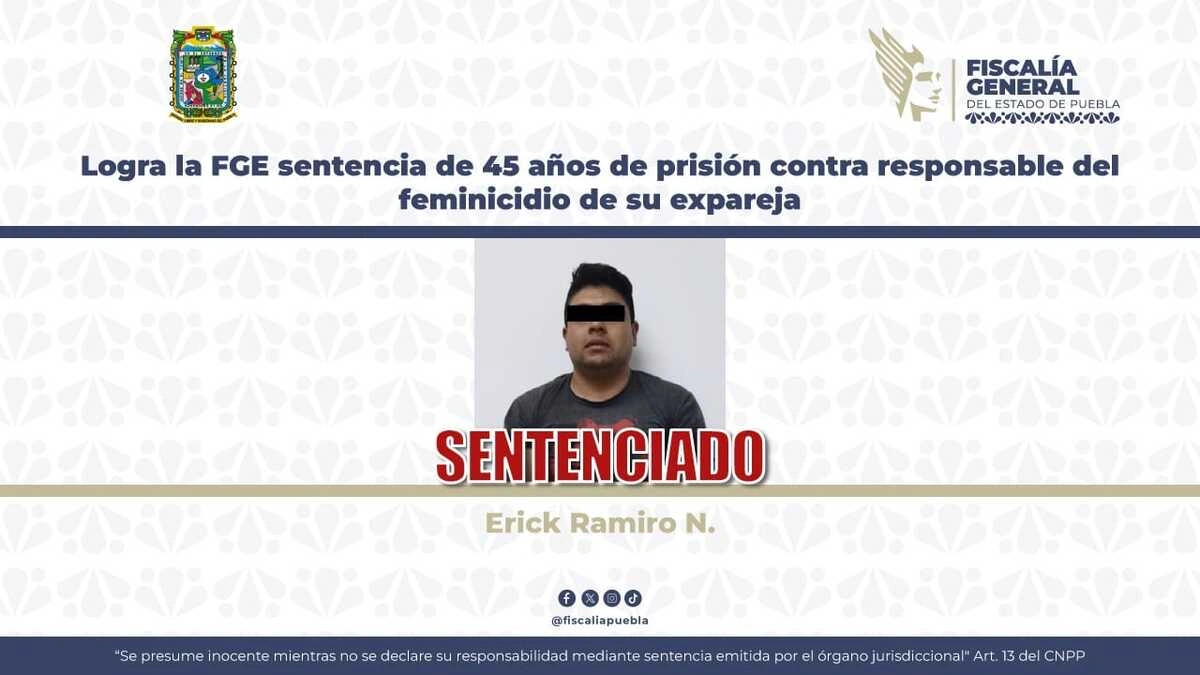 Dan 45 años de prisión a expolicía que asesinó a su esposa en Puebla