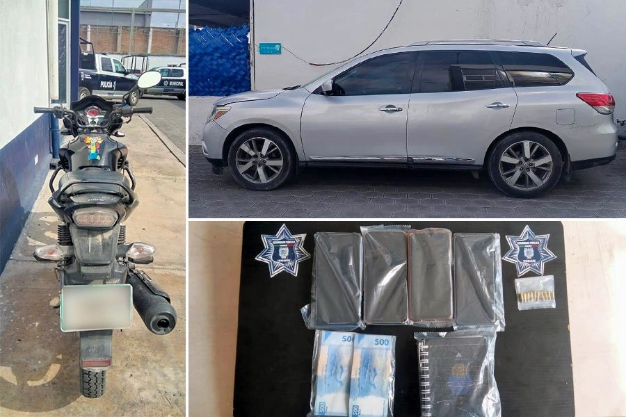 Detuvieron a cuatro extorsionadores de comerciantes en Tehuacán.