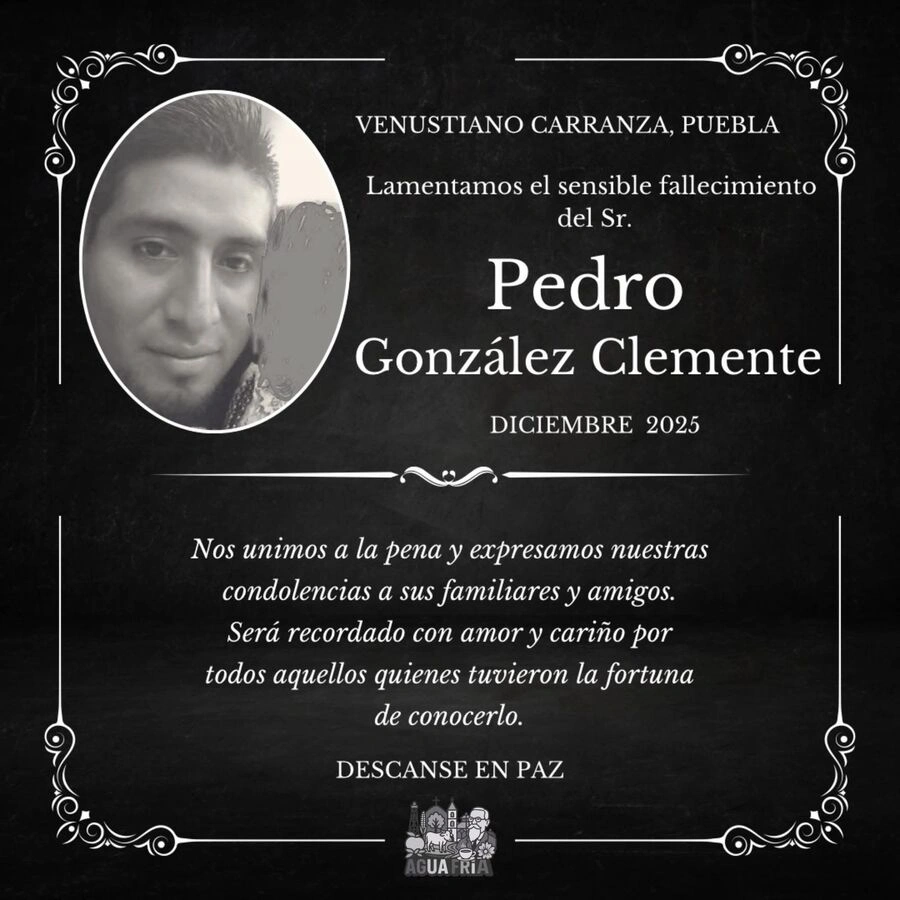 Pedro González Clemente, policía de Venustiano Carranza, fue reportado como desaparecido el 13 de diciembre.