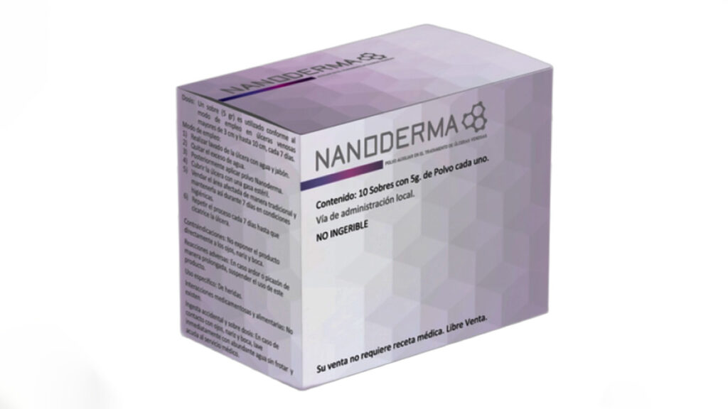 Caja del medicamento Nanoderma.