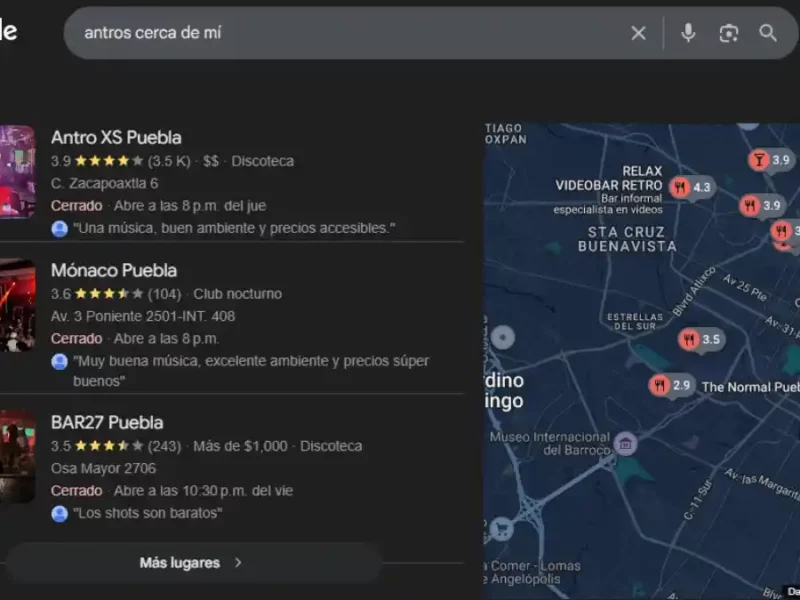 Antros cerca de mí: así puedes encontrar los mejores lugares en Puebla y cualquier destino.