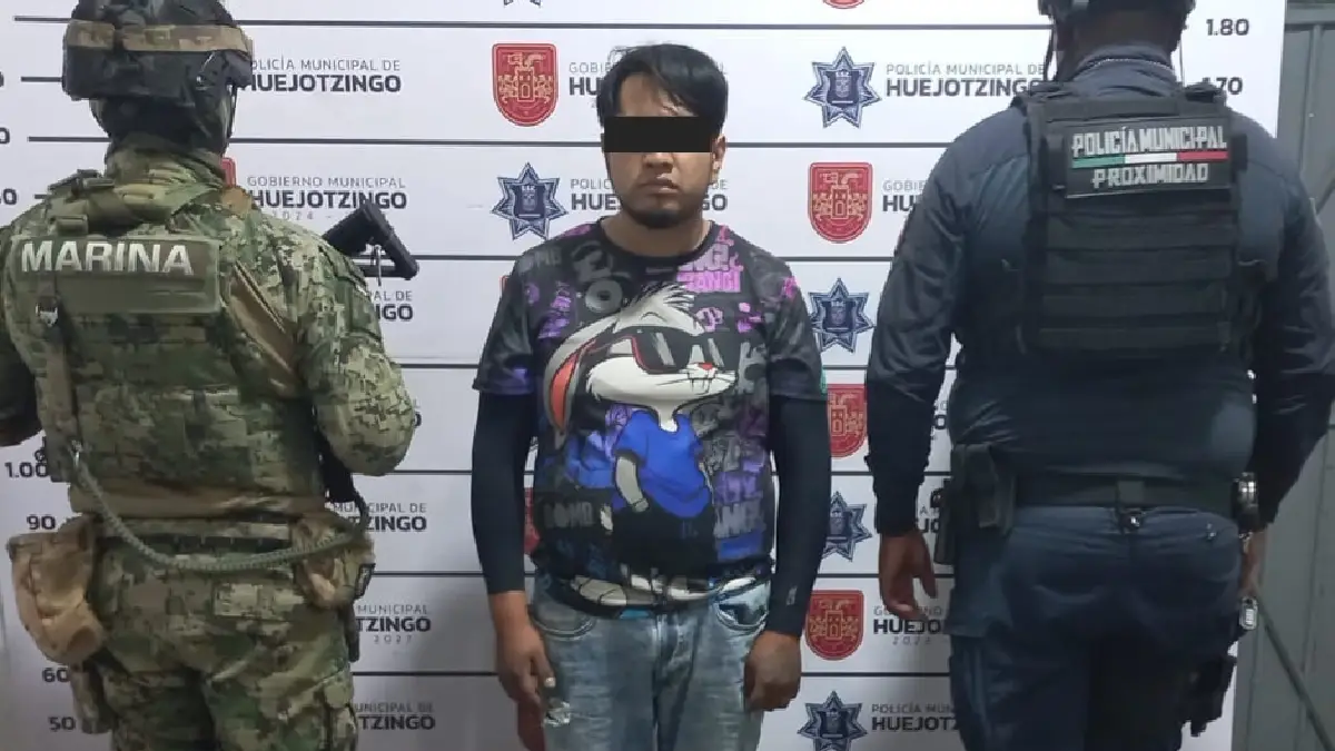 SSC de Huejotzingo detiene a sujeto con arma de fuego; señalado por violencia en Xalmimilulco y Capultitlán