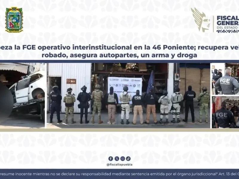 Encuentran auto robado en la 46 Poniente; ahí ocultan y desvalijan vehículos robados en Puebla