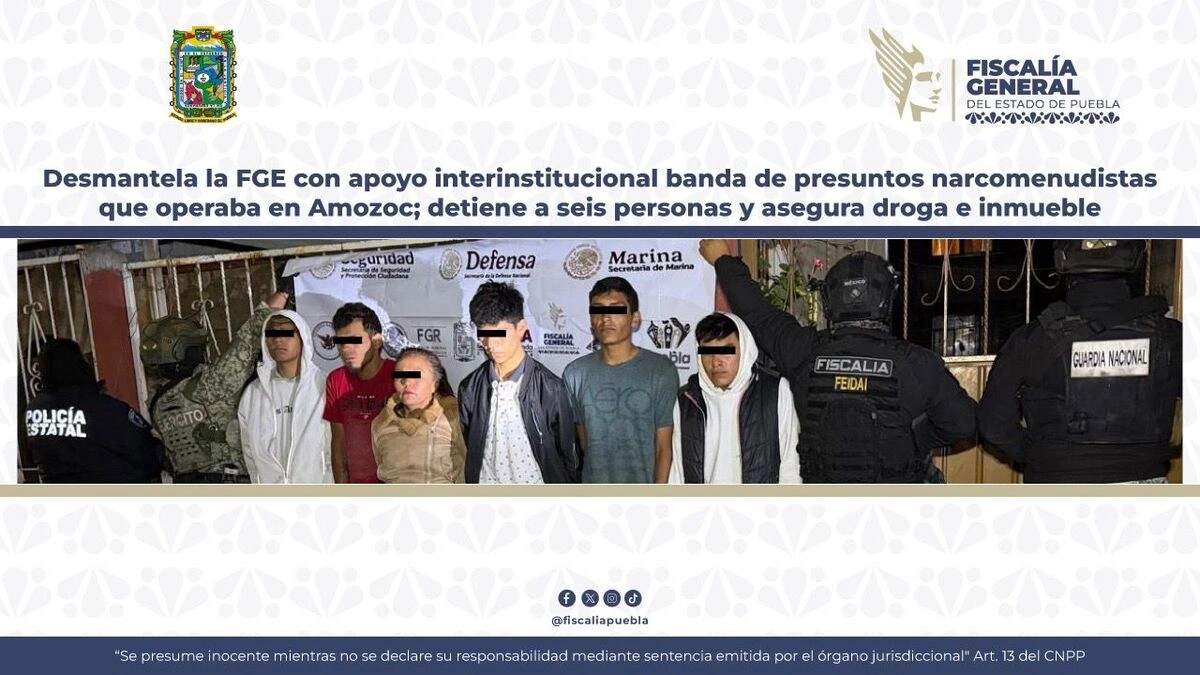 FGE desmantela bandas de narcomenudistas en Amozoc y San Pedro Cholula