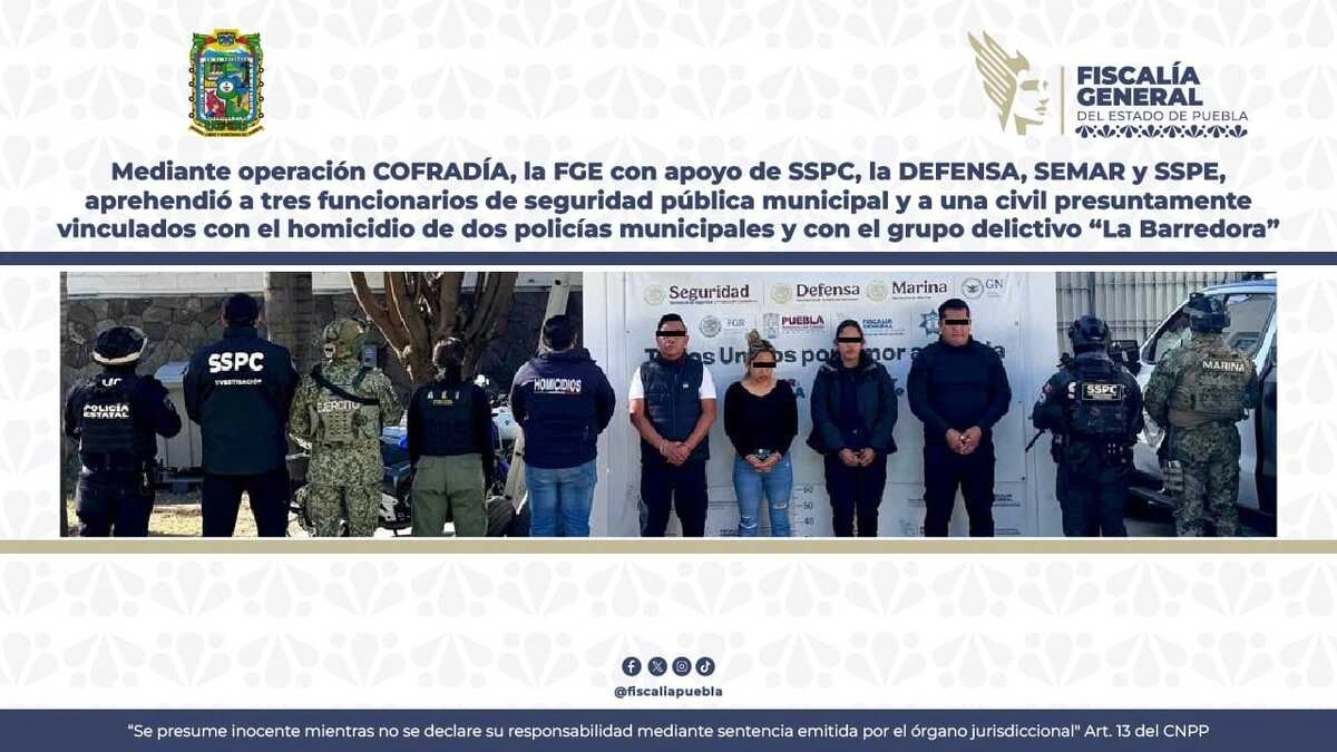 Caen policías de Puebla por ejecutar a sus compañeros; trabajaban para “La Barredora”  