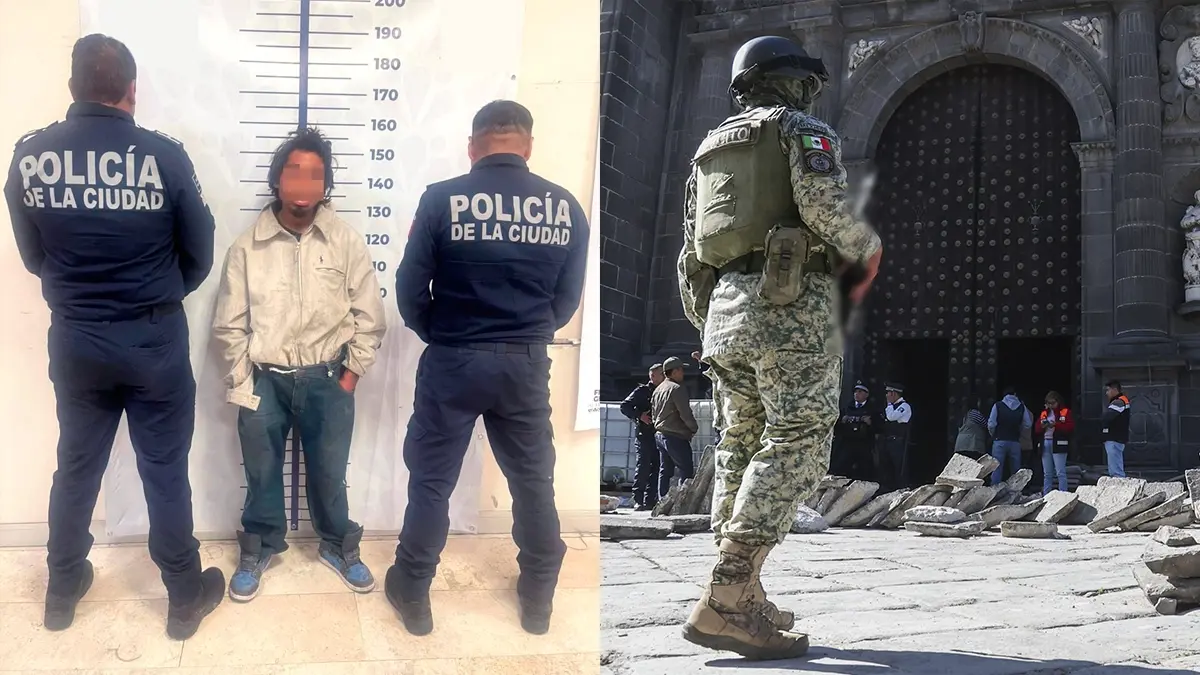 Cae uno de los responsables del incendio en la Catedral de Puebla  