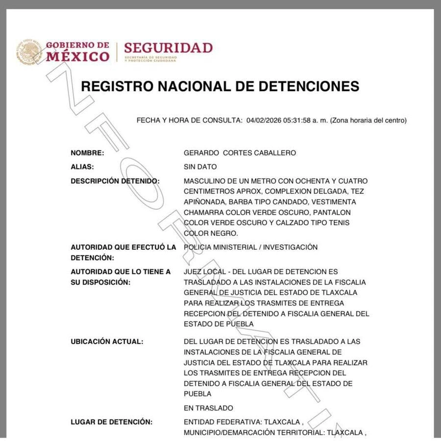 Gerardo Cortés, exedil de Cuautempan, cayó en Tlaxcala tras meses prófugo.