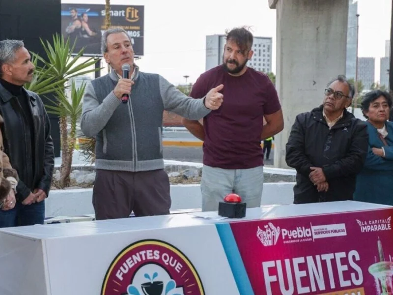 Pepe Chedraui inaugura mantenimiento de la fuente del Distribuidor Vial 485