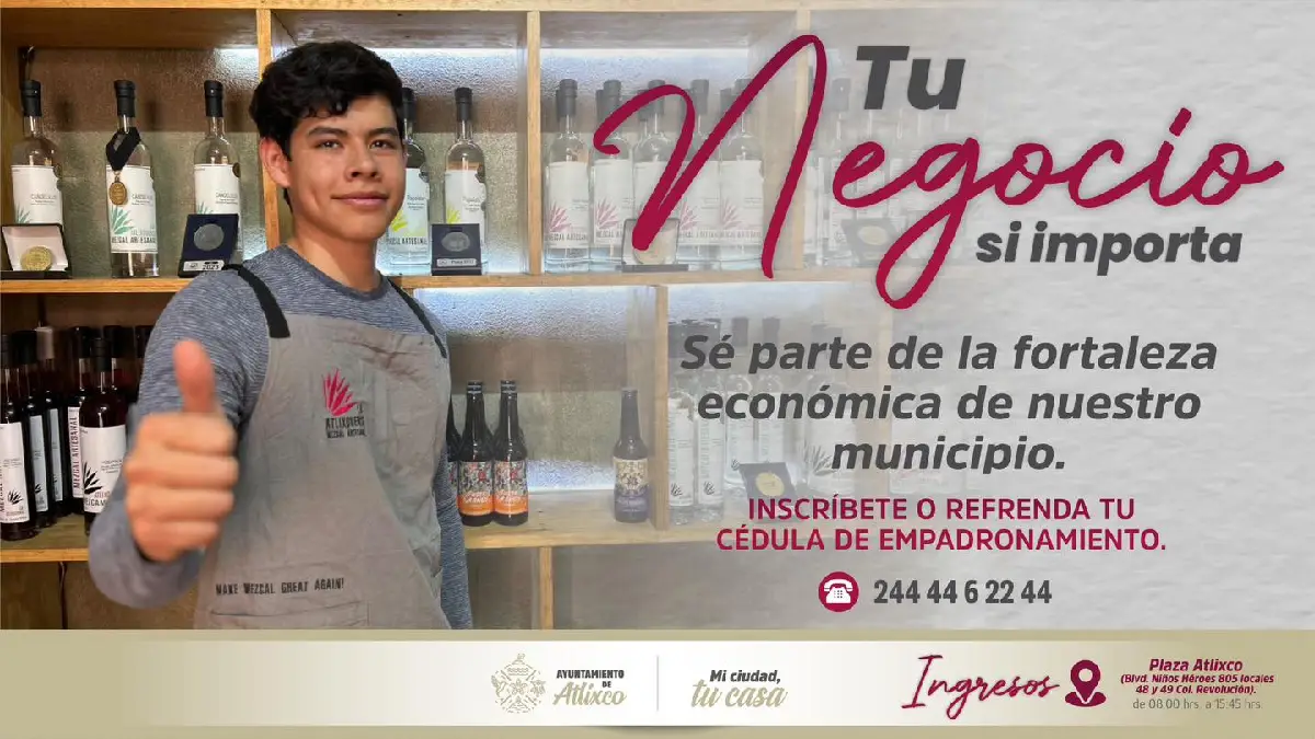 Ariadna Ayala llama a comerciantes de Atlixco a actualizar su empadronamiento 2026