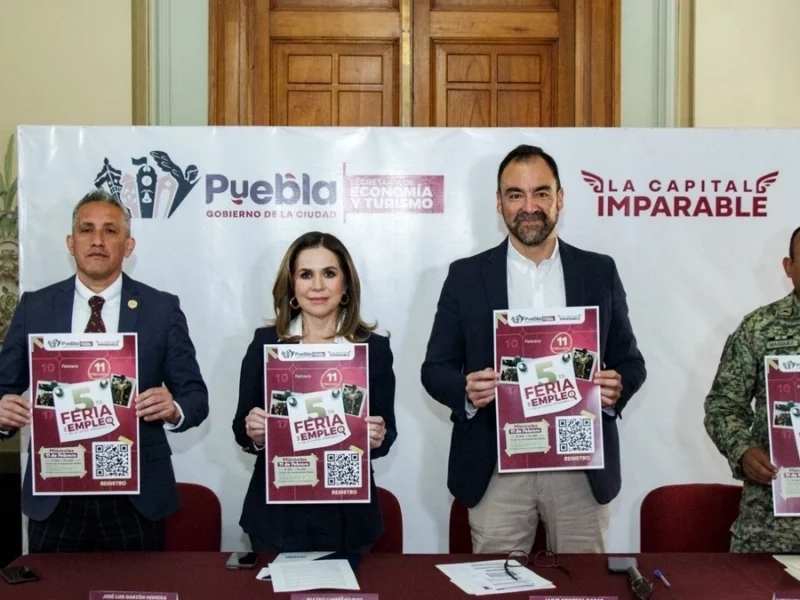 Anuncian la quinta Feria del Empleo en Puebla capital 