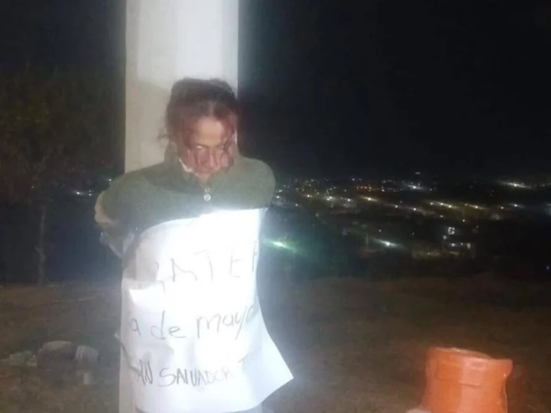 Amarran a mujer por robar tanque de gas en Barranca Honda