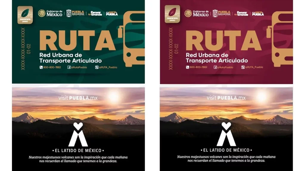 Estas serán las nuevas tarjetas de RUTA Puebla 